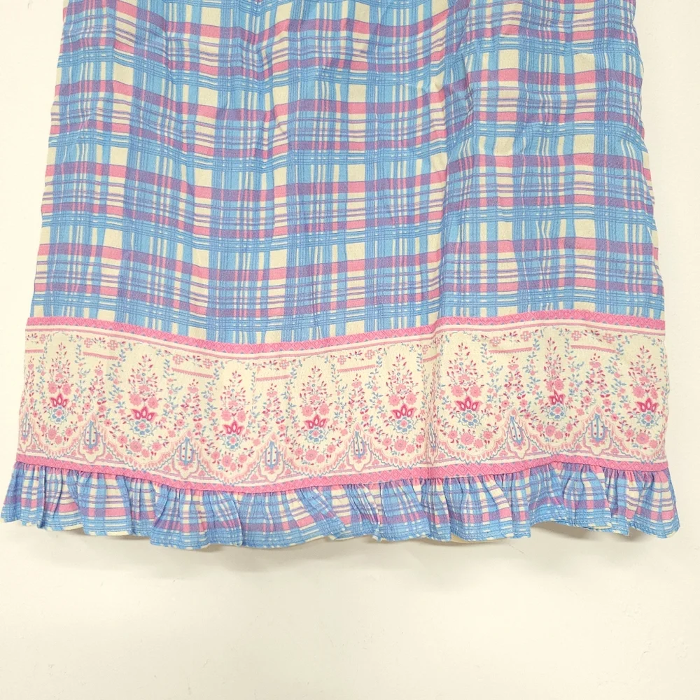 Anthropologie Plenty by Tracy Reese Plaid Ruffle Flower Mini Dress, size xsp. - Picture 4 of 16